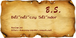 Bánóczy Sándor névjegykártya