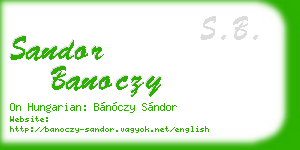 sandor banoczy business card