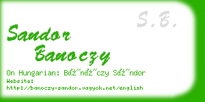 sandor banoczy business card